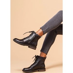 BareTraps | Shoes | Baretraps Amysue Combat Boots Black Ankle Lace Up Lug  Sole Chunky Moto | Poshmark